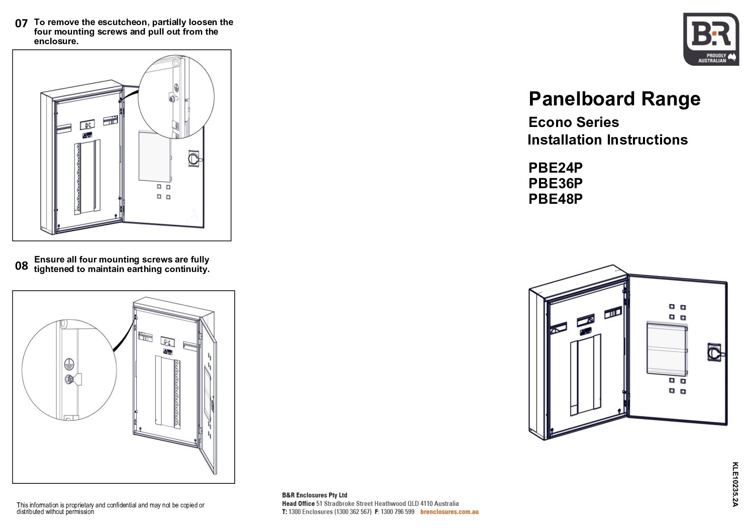 Panelboard Installation Checklist Panelboard Resources - B&R Enclosures Pty Ltd