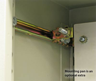 Mounting pan is an optional extra