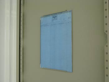 Schedule holder and identification card included as standard (except on extension box).
